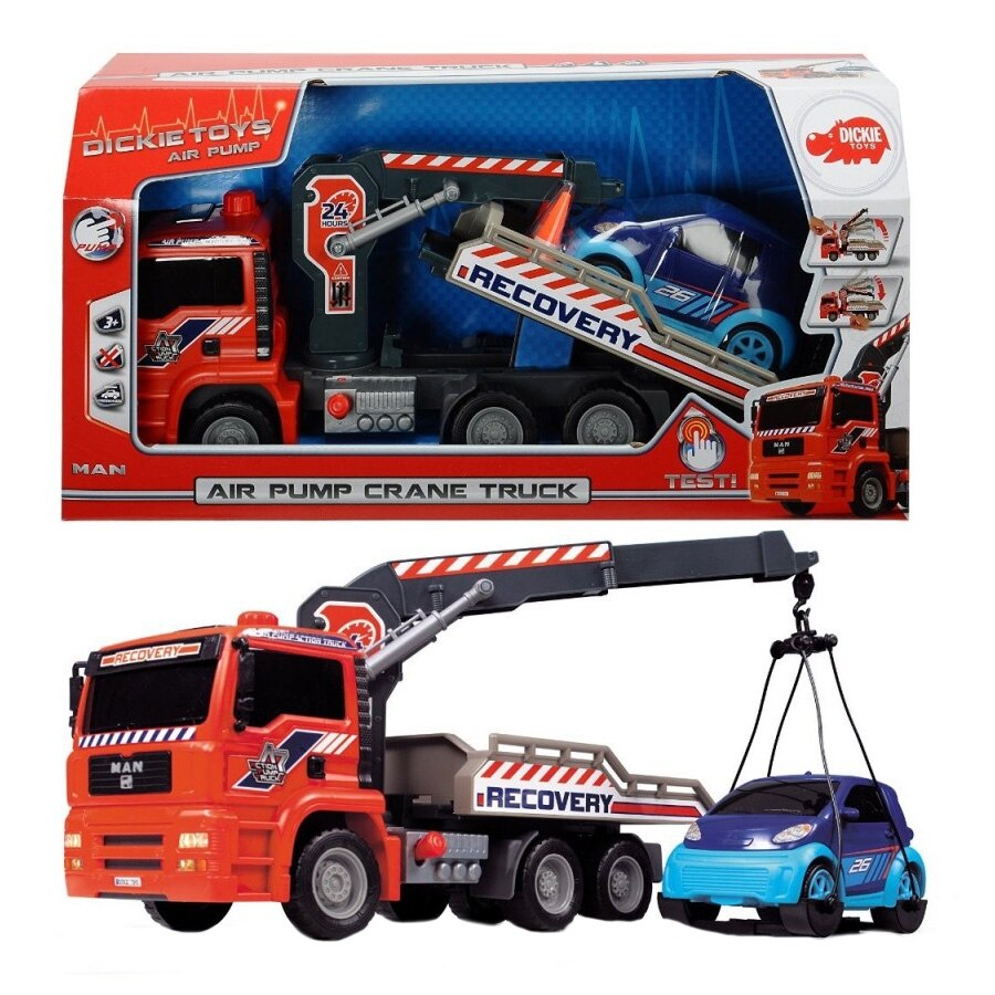 Masinuta Dickie Toys cu pompa cu aer, Camionul de remorcat, 31 cm