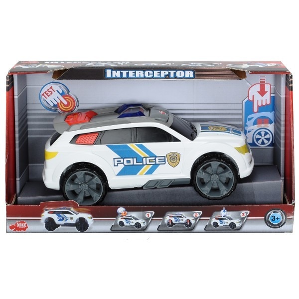Set Dickie Toys, masina cu lumini si sunet, Interceptorul de politie