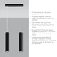 Lampa suspendata Lagos negru otel 2 becuri tub modern de interior