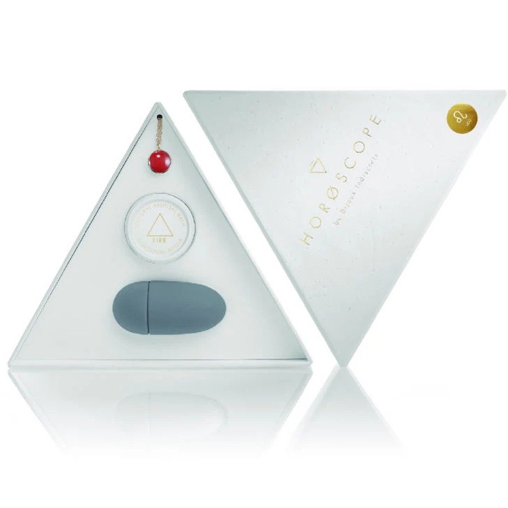 Комплект Bijoux, Зодия Лъв, Бижу, балсам за оргазъм и вибратор