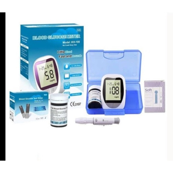 Glucometru IVD cu 50 ace sterile si 50 benzi pentru testarea glicemiei