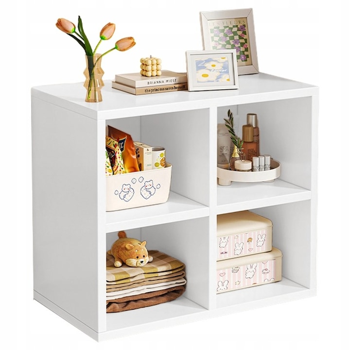 Könyvespolc fehér nyitott polcos szekrény loft skandináv Rebiko