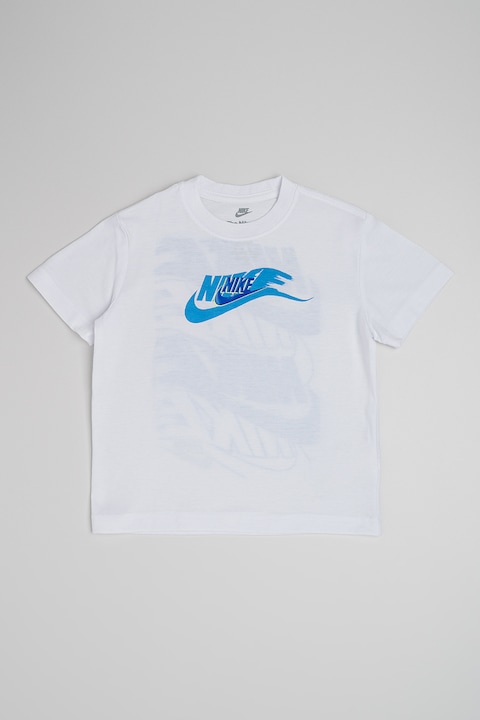 Nike, Тениска с шарка на гърба, Бял/Лавандула