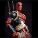 Figurina DeadPool, cu accesorii, Rosu, Negru, Multicolor, plastic
