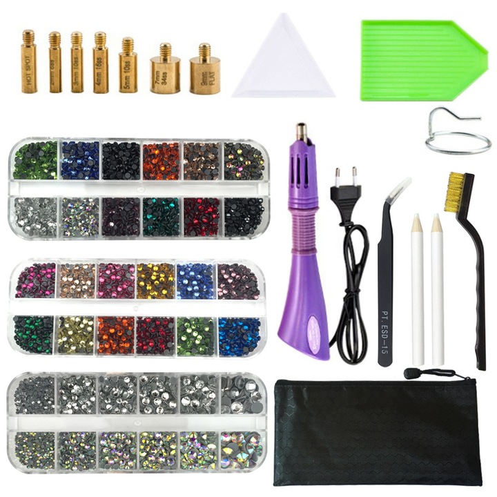 Комплект органайзер за диамантена картина и аксесоари, oein, за дрехи, платове, занаяти XGETOP®, прозрачен