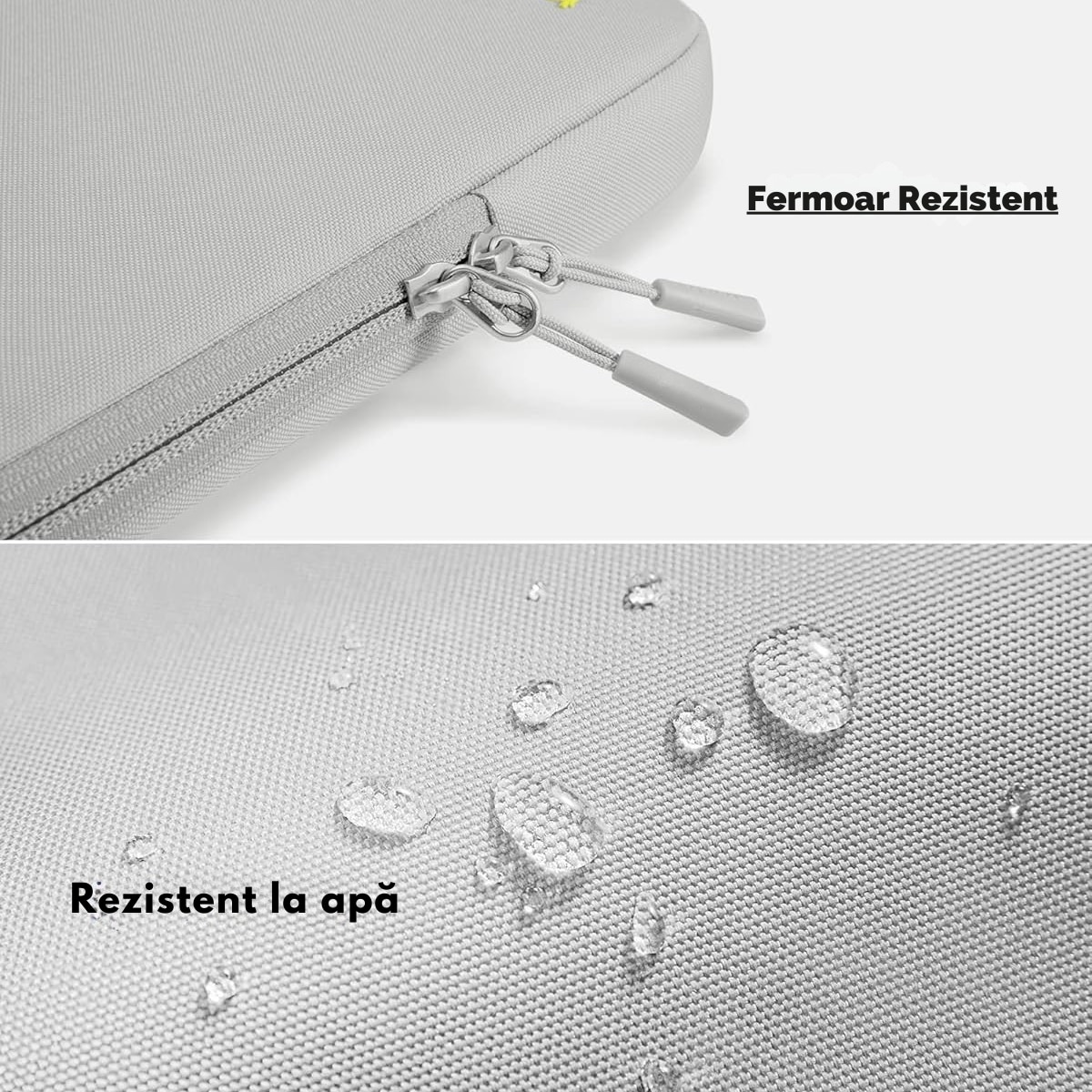 Husa de Protectie si Transport MacBook / Laptop / Tableta de 13 Inch, Dasbo®, Impermeabila, Rezistenta la socuri, Fermoar rezistent, cu Burete moale impotriva socurilor, Colturi intarite, Compatibila Universal, Gri