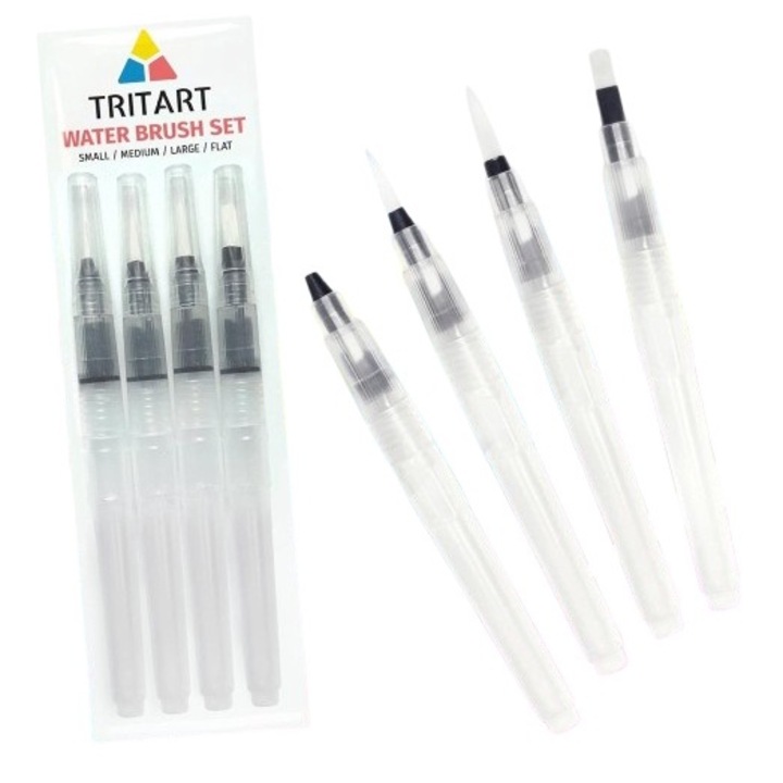 4 db Tritart akvarell toll ecset készlet, Víztartály, Újratölthető