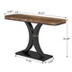 Mese console industrial, Tribesigns, baza metalica geometrica, 100*30*80cm, Negru maro