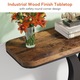 Mese console industrial, Tribesigns, baza metalica geometrica, 100*30*80cm, Negru maro