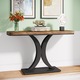 Mese console industrial, Tribesigns, baza metalica geometrica, 100*30*80cm, Negru maro