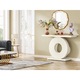 Masa console, Tribesigns, alb, 100x30x79cm, baza rotunda