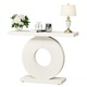Masa console, Tribesigns, alb, 100x30x79cm, baza rotunda