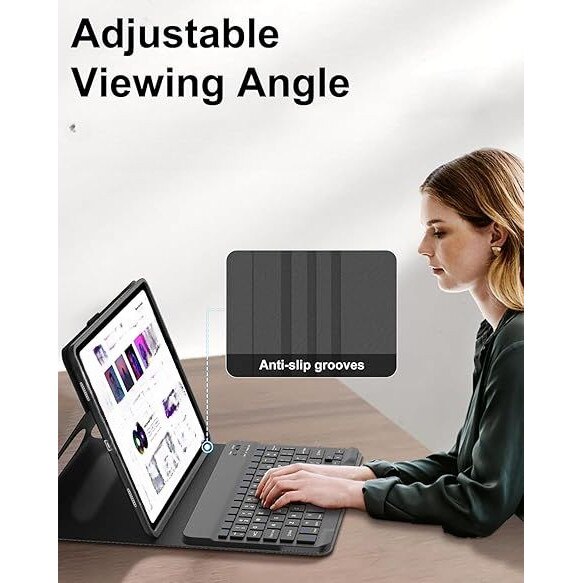 Husa pentru iPad 10.9 2022 10 Gen, Mov, Disipare a caldurii, magnetica, anti-uzura, anti-cadere, anti-amprenta, cu tastatura