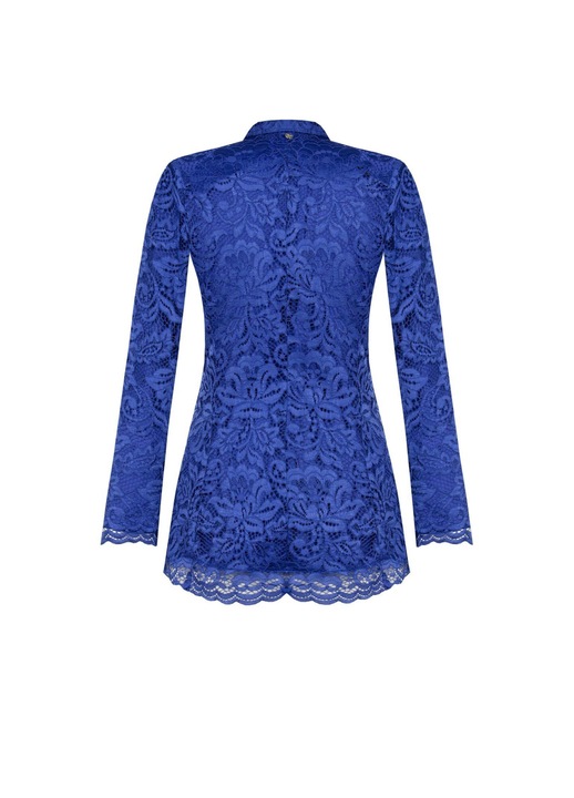 Rinascimento hosszított fazonú királykék csipke blézer