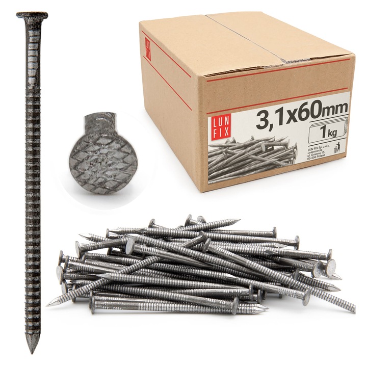 Cuie inel 3x60 mm, 1kg, Lun Fix