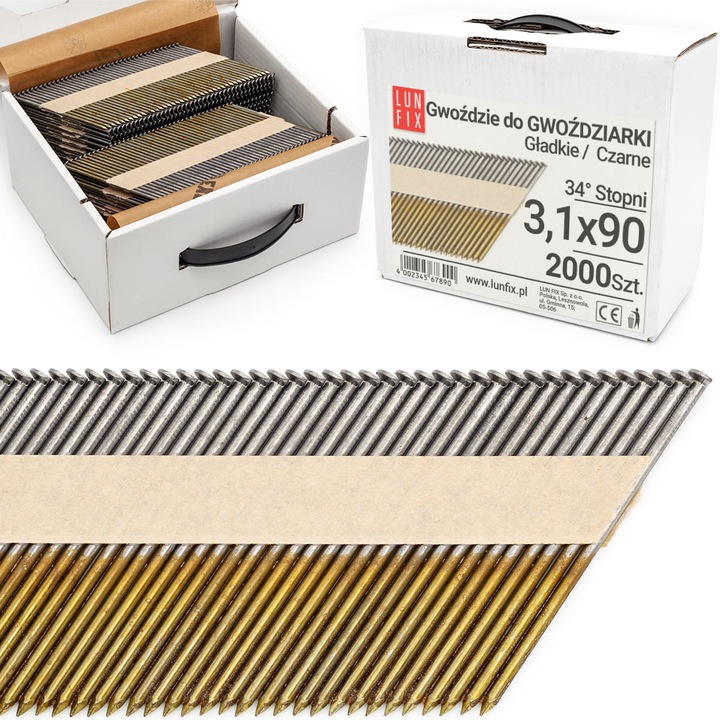 Set 2000 Cuie pentru cuier 90mm, 3.1x90, 3.5", Lun Fix