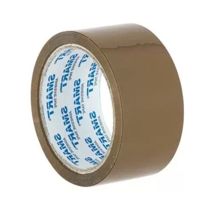 Banda de ambalare din cauciuc, maro, 48mm/60y, Smart