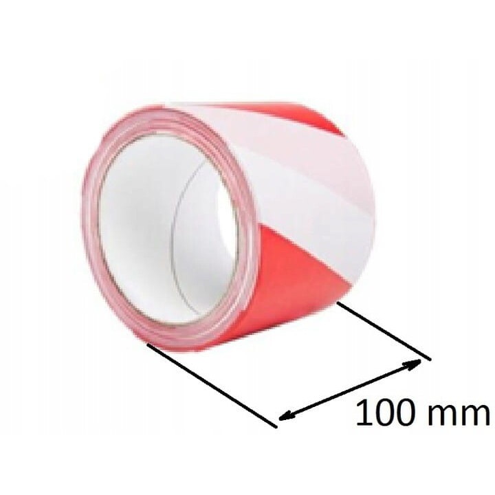 Nem tapadó vörös-fehér figyelmeztető szalag, 100mm/100m, Lun Fix