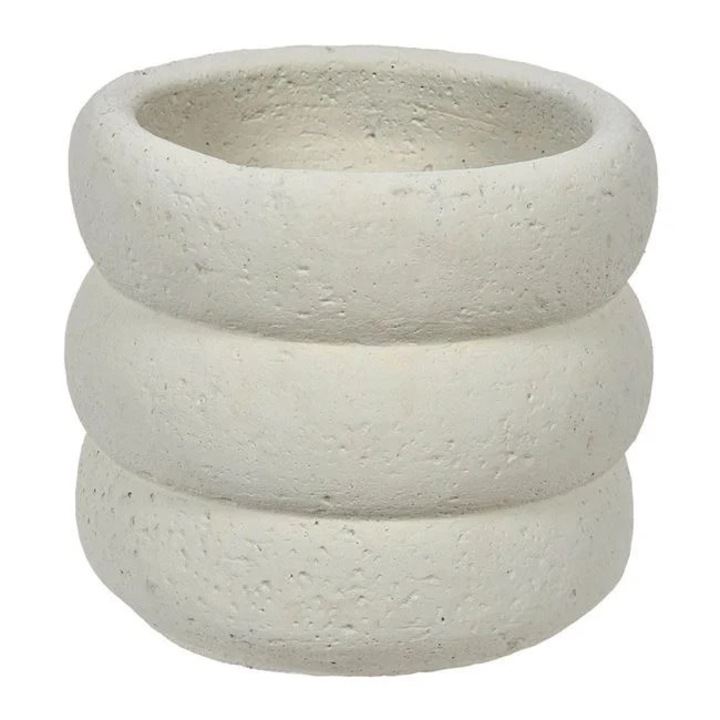 Masca Ghiveci pentru Flori, Alba, model cu forme rotunde, 14x13 cm