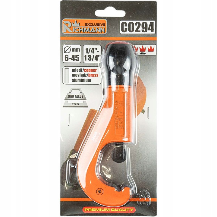 Taietor de tevi din cupru si aluminiu, RICHMANN, 6-45 mm, constructie din aliaj de zinc, usor de utilizat
