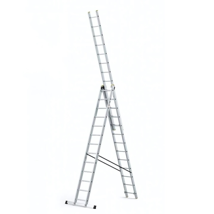 Професионална стълба 3 секции 3 х 13 стъпала, алуминиева