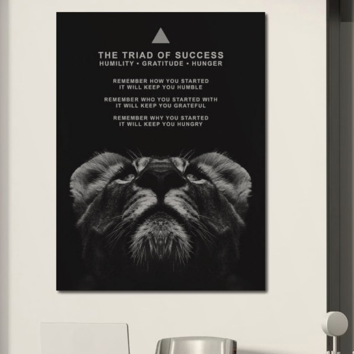 Премиум картина върху платно, LuxCanva® F1022, Пътят към величието, 100 X 135 CM, 100% памучно платно 400g/m2, дървена рамка, Успех, Еволюция, Манталитет, Лидер, Успех, Хол, Офис, Ярки цветове