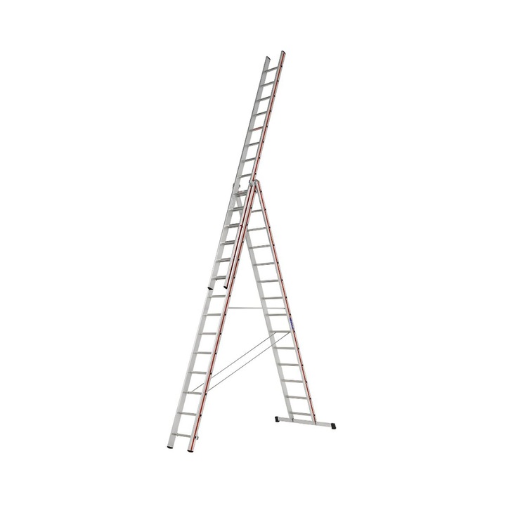Scara profesionala din aluminiu, 3 tronsoane 3 x 14 trepte