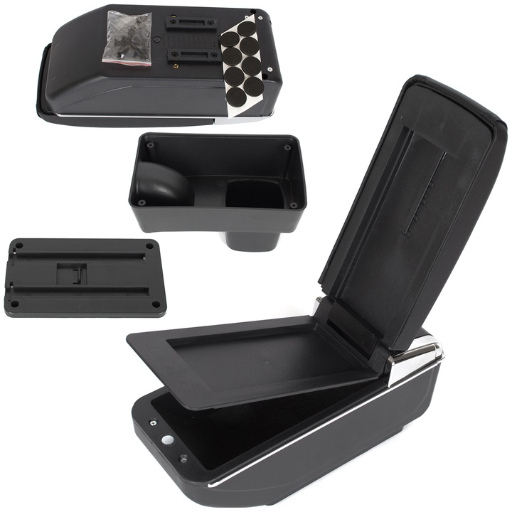 Cotiere auto M MODECAR pentru Suzuki Swift 2004-2018, cu suport pentru cot, negru, material ecologic, set montaj inclus