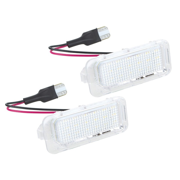 LED осветление за регистрационен номер, M MODECAR, комплект от 2 броя, тип 18 LED SMD, съвместими с Ford и Jaguar