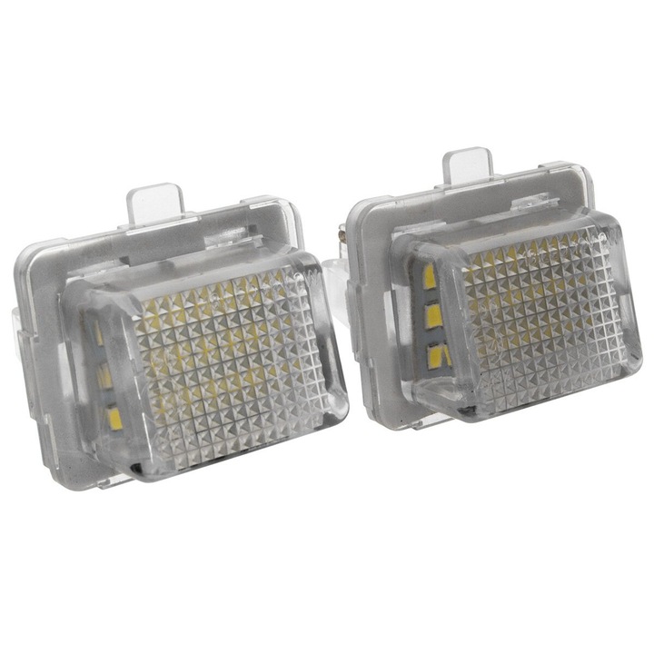 LED светлини за регистрационен номер, M MODECAR, 2 броя, съвместими с Mercedes W204, W212, C216, C218, W221