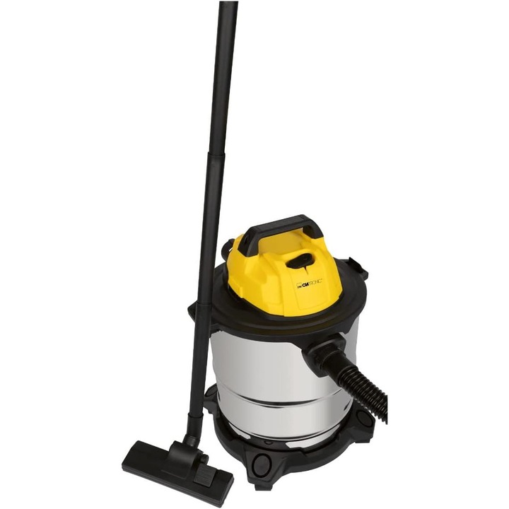 Aspirator multifunctional 3n1 Clatronic, 1200 W, aspirare umeda/uscata, functie de suflare, capacitate 20 litri, filtru detasabil si lavabil, protectie IPX4, accesorii incluse, galben/gri