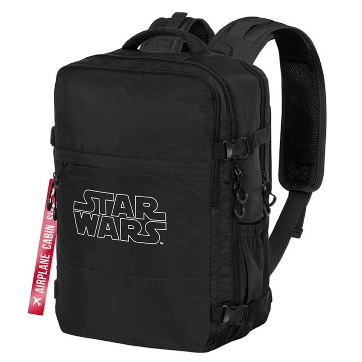 Rucsac cu licenta oficiala, pentru calatorii cu avionul, impemeabil, 20 L, 25x20x40 cm, Star Wars, Negru