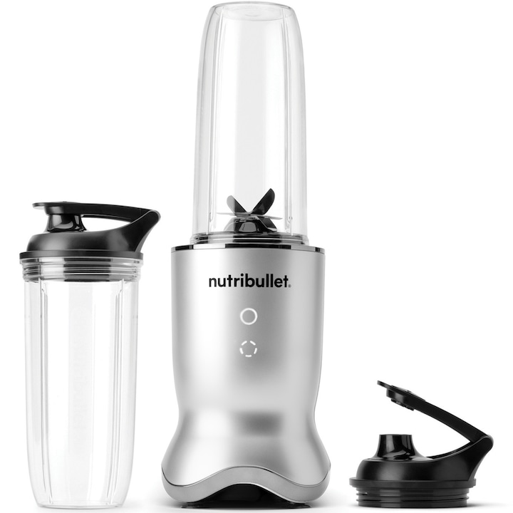 Blender Nutribullet Ultra, NB1206S, 1200 W, 1 viteza si functie Pulse, cupa 0.7l, cupa 0.9l, 4 accesorii, argintiu