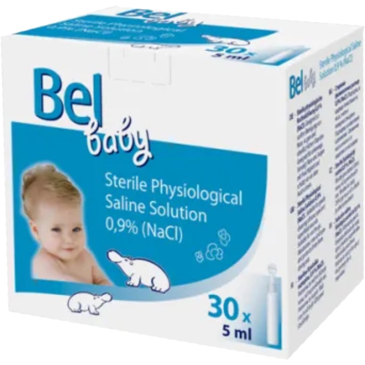 Физиологичен серум 0,9% (Физиологичен разтвор) Bel Baby Physio K18, Hartmann, 30 x 5 ml.