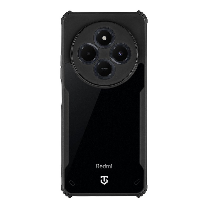 Telefontok Xiaomi Redmi 14C kompatibilis - Tactical Quantum - fekete / átlátszó ütésálló hátlap tok