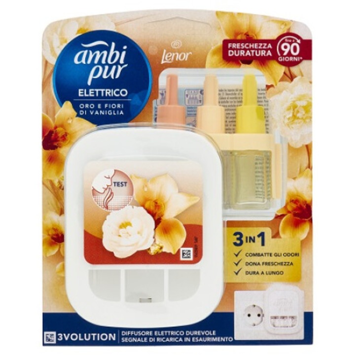 Електрически дифузер с пълнител Ambi Pur 3Volution Oro e flori di Vaniglia, 20 ml