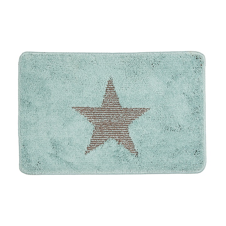 Kék barna textil fürdőszőnyeg 58x38x1 cm