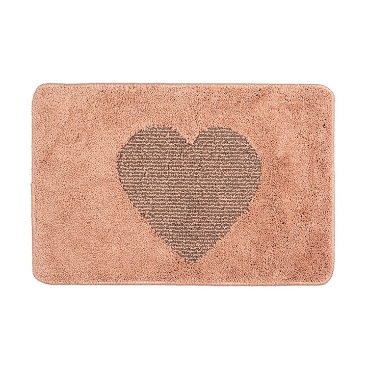 Rózsaszín barna textil fürdőszőnyeg 58x38x1 cm