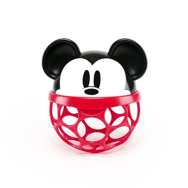 Топка, Bright Starts, Mickey Mouse, Oball, За занимания, 10,7 x 9,1 x 11,4 см, 0 месеца+, Червена