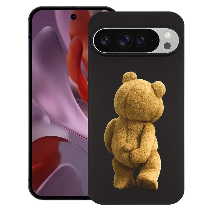 BestCase® Husa pentru Google Pixel 9 Pro XL, Teddy Bear Hidden Shot, Slim Silicon 0.8MM, Antisoc, Protectie camera si ecran, 1926334 B 1441