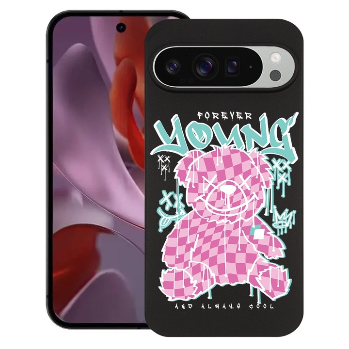 BestCase® Husa pentru Google Pixel 9 Pro XL, Teddy Bear Forever Young, Slim Silicon 0.8MM, Antisoc, Protectie camera si ecran, 1926334 B 1566