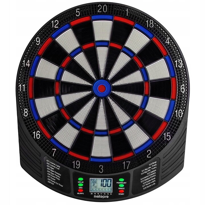 Mate Pro табло за електронен дартс, 18 игри, черно, 46,5x40,5x2,5 см
