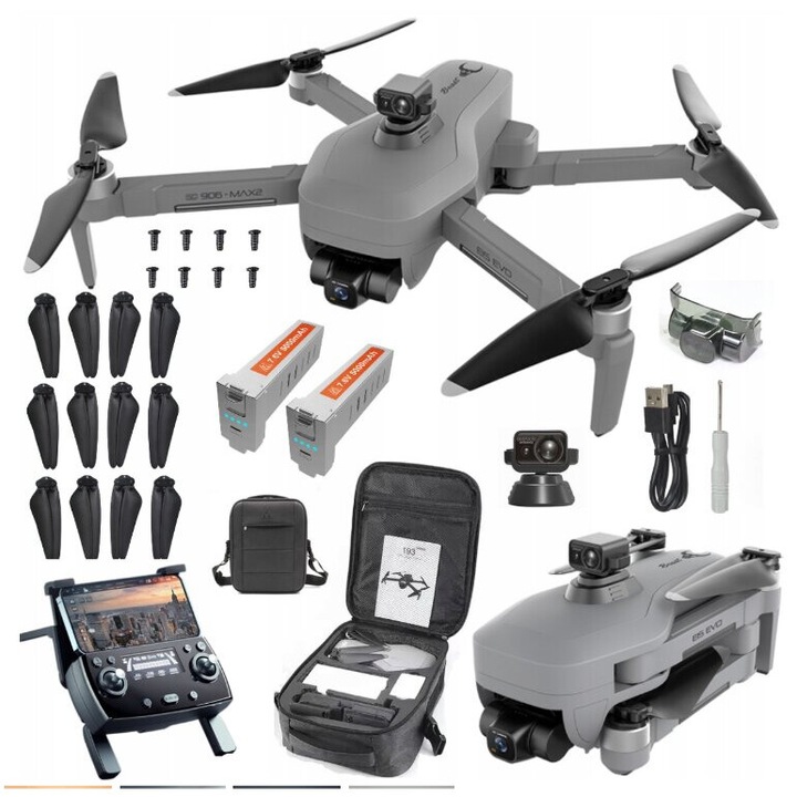 Drona SG906 MAX2, Beast, 4K, 2 camere, 7.6V 5000mAh, 7000m distanta, set cu 2 baterii