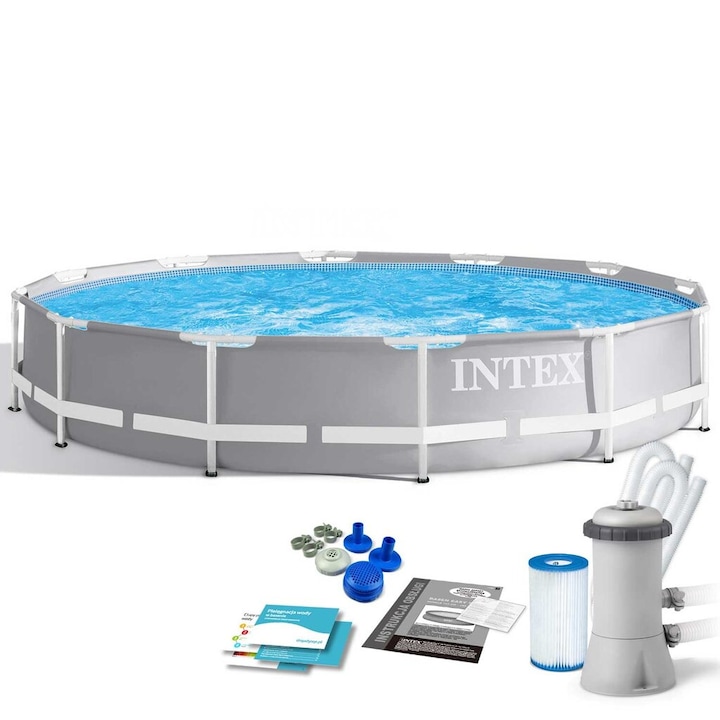 Piscina Intex, 366x76cm, 6503 litri, 12V, gri