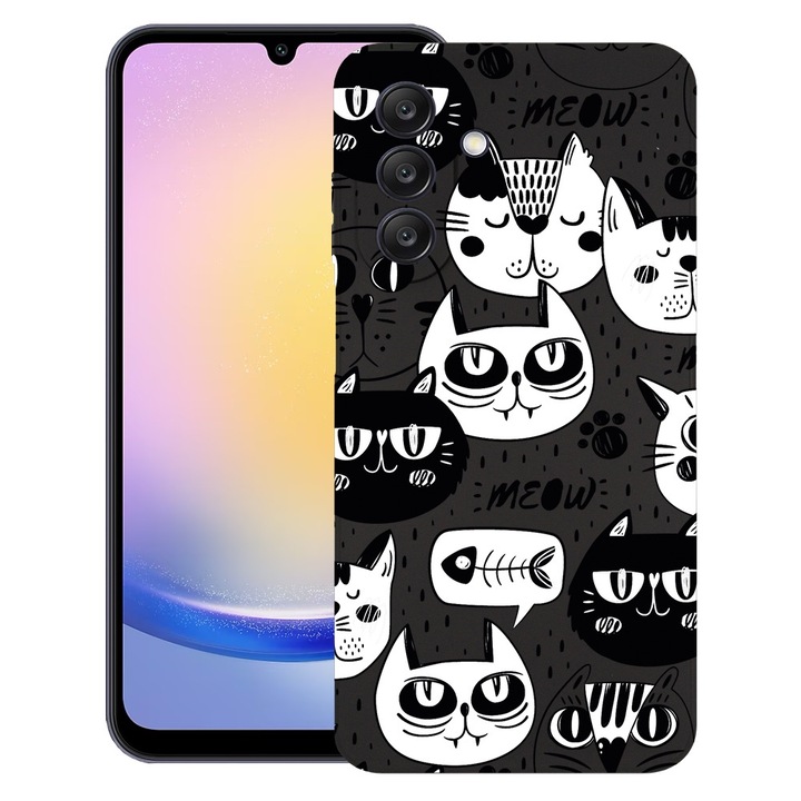 BestCase® Husa pentru Samsung Galaxy A26, Cool Cats, Slim Silicon 0.8MM, Antisoc, Protectie camera si ecran, 1926339 B 1029