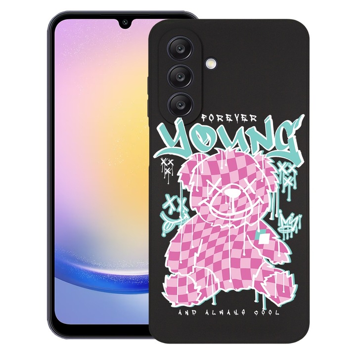BestCase® Husa pentru Samsung Galaxy A36, Teddy Bear Forever Young, Slim Silicon 0.8MM, Antisoc, Protectie camera si ecran, 1926340 B 1566