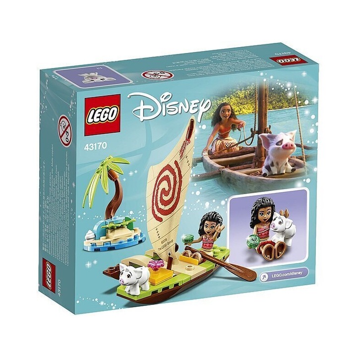 Комплект конструктор LEGO Disney Princess Moana, Ветроходен катамаран, 10x9x6cm, 6 години+