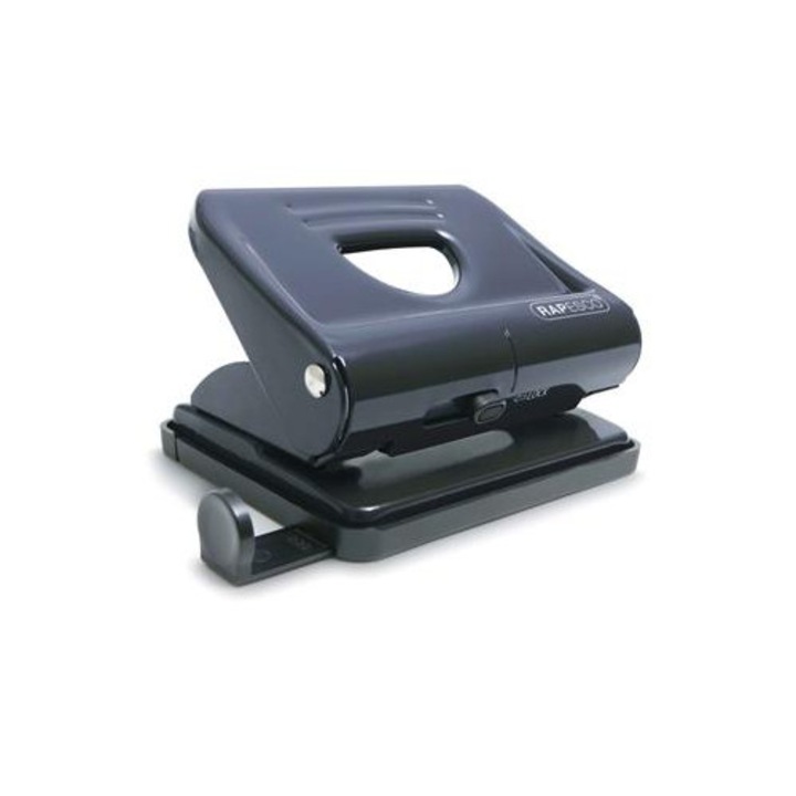 Perforator doua gauri, Rapesco, 22 foi, Metal, Negru