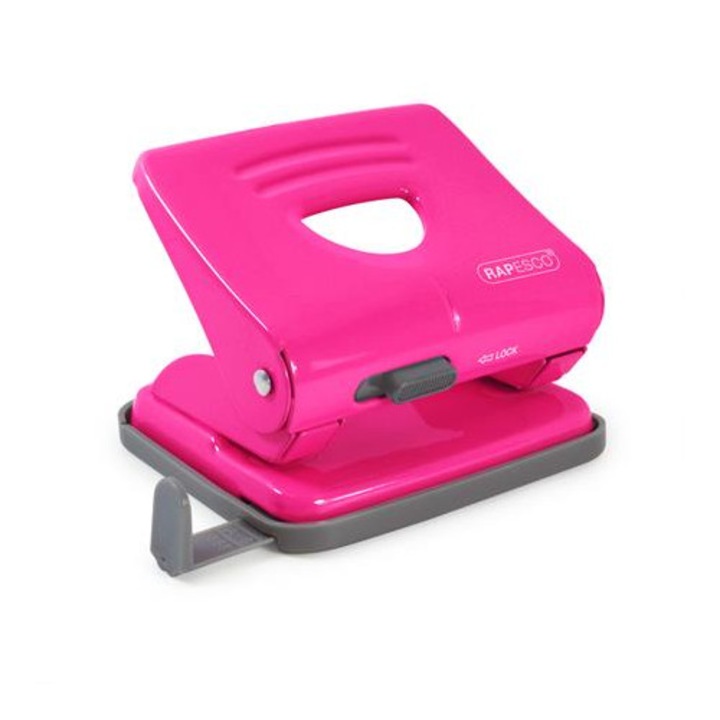 Perforator, Rapesco, 25 foi, Metal, Roz