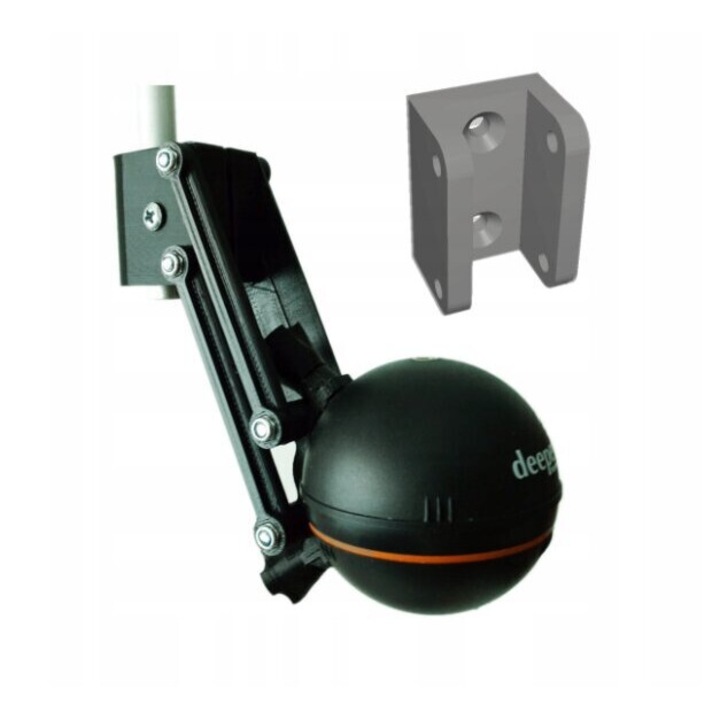 Монтаж за сонар Deeper Echosounder, 20 см, черен, за монтаж на лодка
